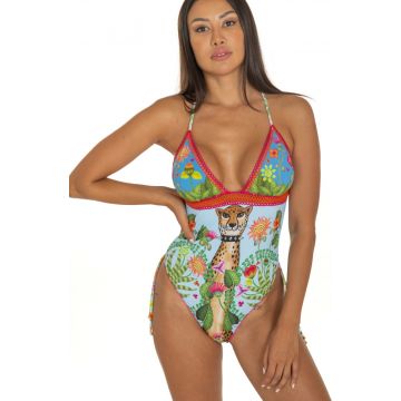 Badeanzug Jungle Attitude blau von Pin-Up Stars