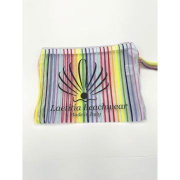 Bademoden Tasche mit bunten Streifen von Laetitia Beachwear