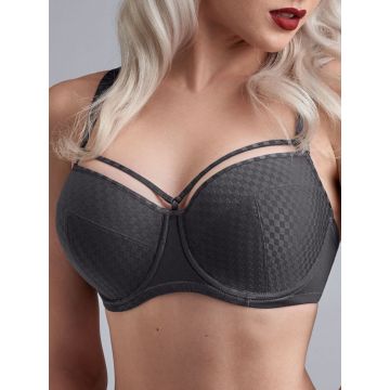 Seide Push Up BH Adriana goldsand mit cremeweißer Spitze von Millesia