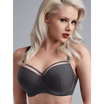 Seide Push Up BH Adriana goldsand mit cremeweißer Spitze von Millesia