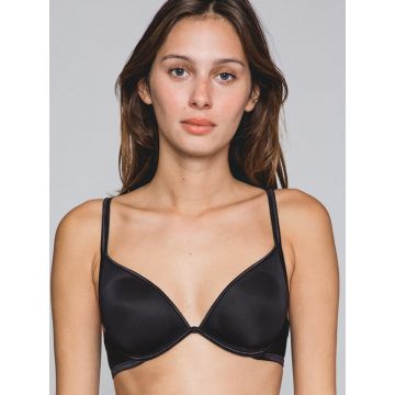 Seide Push Up BH Adriana goldsand mit cremeweißer Spitze von Millesia