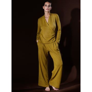 Viscose-Feinstrick Freizeitanzug Lounge senfgelb von Verdiani Loungewear