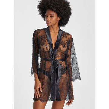 Kimono aus transparenter Spitze in schwarz von Aubade - der Slip ist nicht im Lieferumfang enthalten