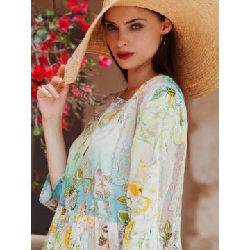 Leichtes Sommer Kleid aus Baumwolle Panarea in limette türkis von Eva B. Bitzer