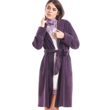 Morgenmantel Kuschel Fleece pflaume violett von Fiori di Chiara - das Nachthemd ist nicht im Lieferumfang enthalten
