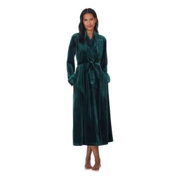 Morgenmantel Velvet Robe Samt dunkelgrün Lauren by Ralph Lauren Sleepwear für Damen
