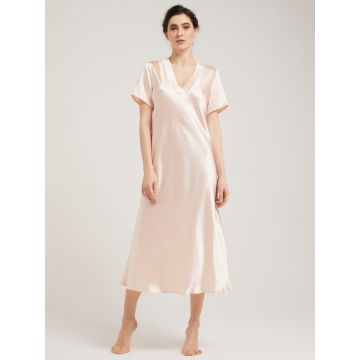 Seide Nachtkleid Dorotea zart apricot von Vivis 