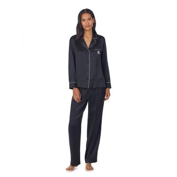 Pyjama 100% Seide Satin schwarz Lauren by Ralph Lauren Sleepwear für Damen