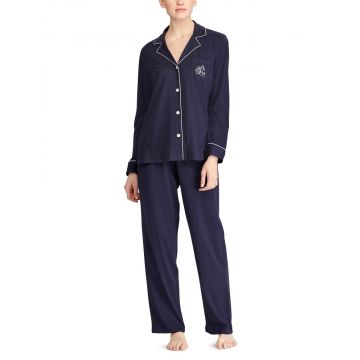 Pyjama Baumwolle Viscose Paisley blau Lauren by Ralph Lauren Sleepwear für Damen