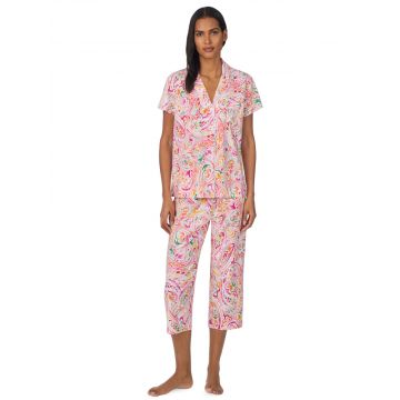 Sommer Pyjama Paisley in pink bunt aus Baumwolle Viscose Mix von Lauren by Ralph Lauren