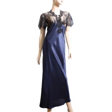 Seide Nachtkleid Chantage tintenblau von Marjolaine