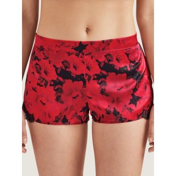 Seide Shorts Toi Mon Amour rot-schwarz Blumenmuster von Aubade