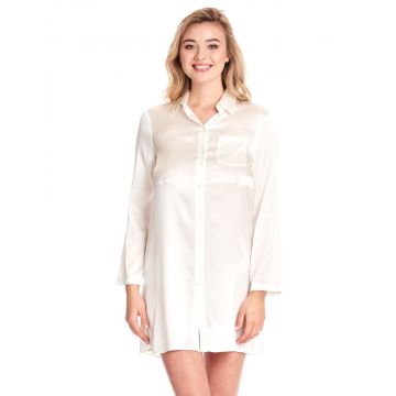 Seide Sleepshirt Seduzione di Seta champagner weiß von Gattina