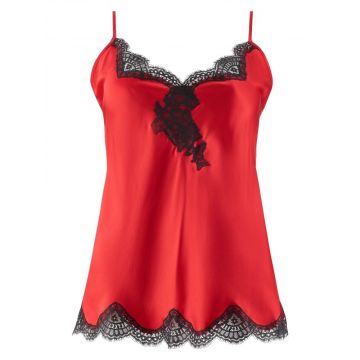 100% Seide Top Soie d´Amour rot-schwarz von Aubade