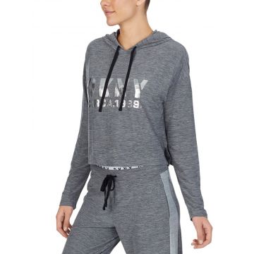 Kurz Hoodie The Warm Up grau meliert von DKNY Sleepwear