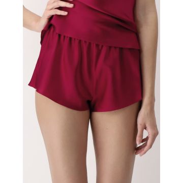 Damen Shorts 100% Seide rouge rot Luna di Seta