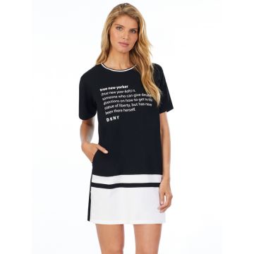 Sleepshirt Leaving our Mark Schwarz mit Schrift von DKNY Sleepwear
