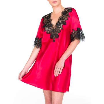 Seiden-Sleepshirt St. Elm rot-schwarz von Gattina