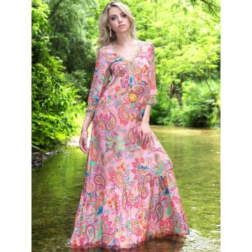 Strandkleid Lyra in rosa-bunt von Laetitia Beachwear