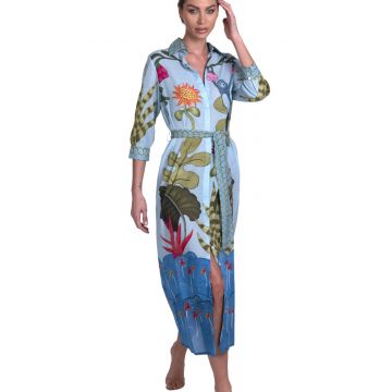 Strandkleid Jungle Attitude blau von Pin-Up Stars