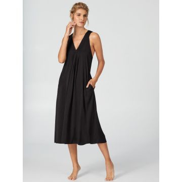 Strandkleid April Blooms schwarz lang von Donna Karan Sleepwear