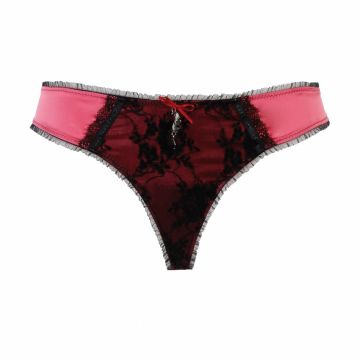 String Angelica aus fuchsia-pinkem Stretch-Satin von Escora