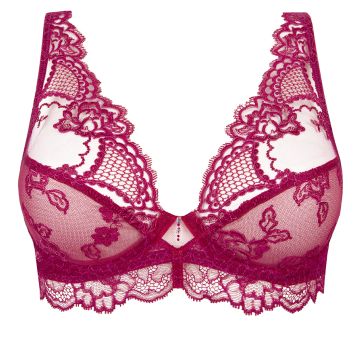Triangel-Bügel BH aus transparenter Spitze in violett von Lise Charmel