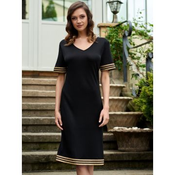 Wirkseide Dress Tessa schwarz gold von Gattina