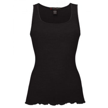 Merinowolle-Seide Camisole Top gerippt von Artimaglia schwarz 