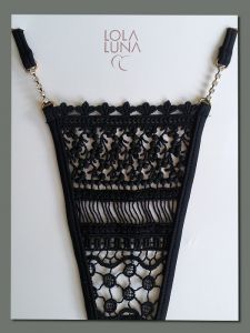 Lola Luna String Aghata Black schwarz mit gold von Lola Luna