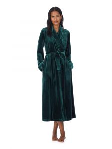 Morgenmantel Velvet Robe Samt dunkelgrün Lauren by Ralph Lauren Sleepwear für Damen