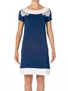 Kurzarm Nachtkleid Camilla No. 2 königsblau aus Modal von Imec