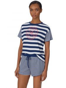 Sommer Schlafanzug Navy Stripes von Lauren by Ralph Lauren