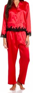 Seide-Schlafanzug Sakhali rot-schwarz von Gattina
