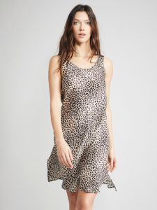 Nachthemd 100% Seide Leopard Animal Print mit breitem Träger von Eva B. Bitzer